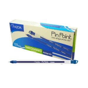 Bolígrafos Azor Pin Point Punto Mediano Azul Cj12