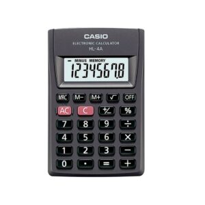 Calculadora Casio De Bolsillo Portátil Hl-4 Negra 8 Dígit Pz