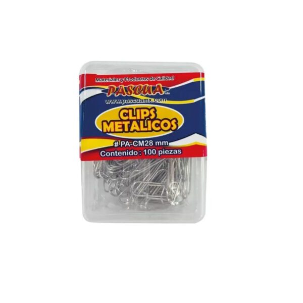 Clips Standar Pascua Metálicos N2 28mm Cj100