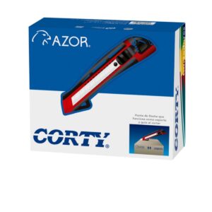 Cutter Azor Plastico Corty Grande Rj/vd Punta Flecha Cj25